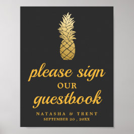 Tropical Elegance | Ananas Bröllop-tecken Poster