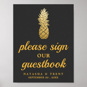 Tropical Elegance   Ananas Bröllop-tecken Poster