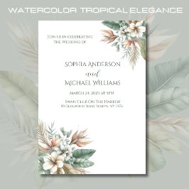 Tropical Elegance-Bröllop Inbjudningar