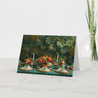 🌿 Tropical Elegance Thanksgiving Greeting Card 🌺 Helgkort