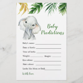 Tropical Elephant Boy Baby Shower Baby Predence