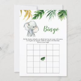 Tropical Elephant Boy Baby Shower Bingo Game Inbjudningar