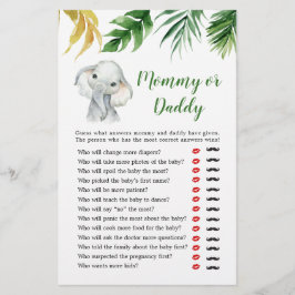 Tropical Elephant Boy Baby Shower Mamma eller papp