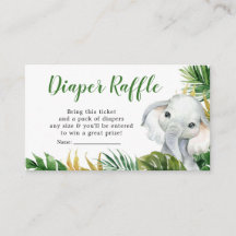 Tropical Elephant Boy Shower Raffle