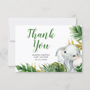 Tropical Elephant Boy Shower Tack för ditt kort