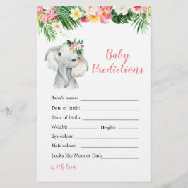 Tropical Elephant Girl Baby Shower Baby Predence