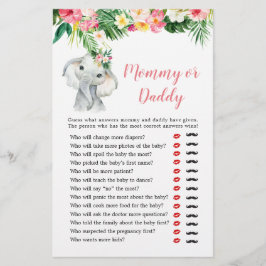 Tropical Elephant Girl Baby Shower Mamma eller pap