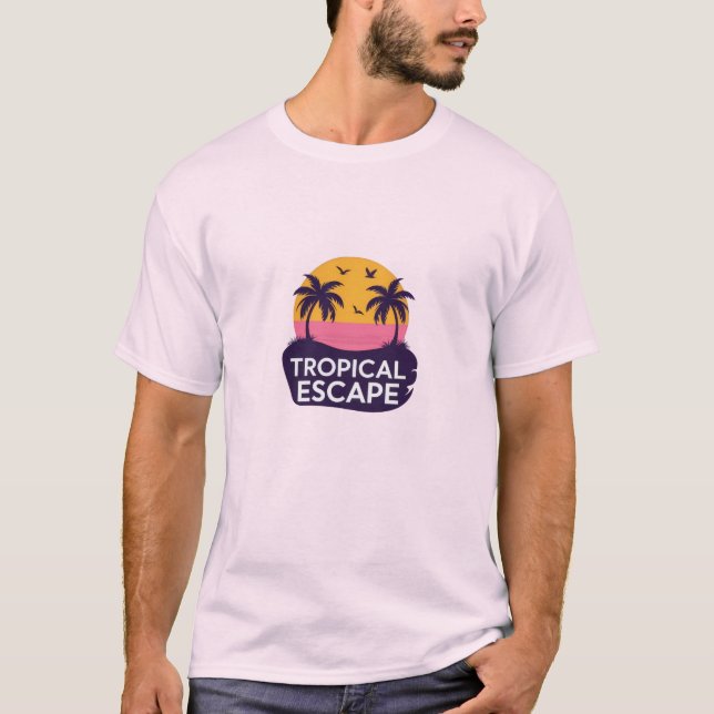 Tropical Escape Sunset T-Shirt (Framsida)