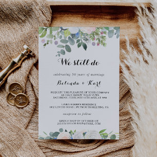 Tropical Eucalyptus Greenery Vow Renewal Inbjudningar