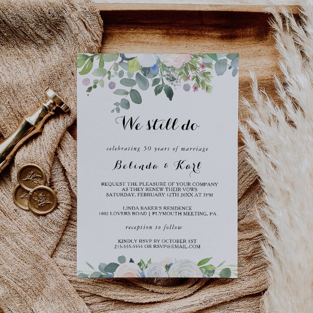 Tropical Eucalyptus Greenery Vow Renewal Inbjudningar (Skapare uppladdad)