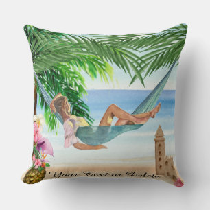 *~* Tropical Exotic Beach Woman Hammock AR29 Kudde