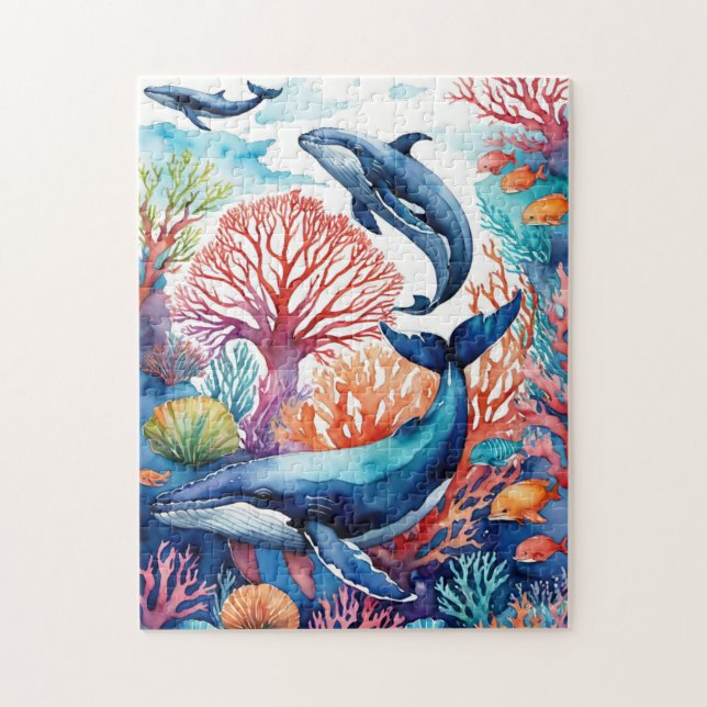 Tropical Fantasy Valar i havet Marin Pussel (Vertikal)