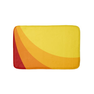 Tropical Färg Bath Mat - Red Orange Summer Retro Badrumsmatta