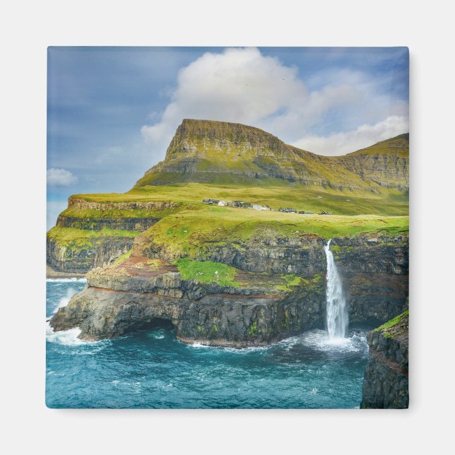 Tropical Faroe Archipelago Scenia Island Magnet (Framsidan)