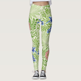 Tropical Ferns and Flowers William Morris Mönster Leggings