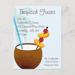 Tropical Fiesta, inbjudan till cocktail Vykort