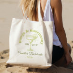 Tropical Fiesta Margarita Bachelorette Tygkasse<br><div class="desc">Margs & Matrimony retro bachelorette Party helg tote bags med en uppfriskande palett i grönt färg som ger dig en aning tropisk vibe till firande. Perfektens gåva till dina flickaktigtar,  anpassa den med varje gäst namn och låt oss få igång party.</div>