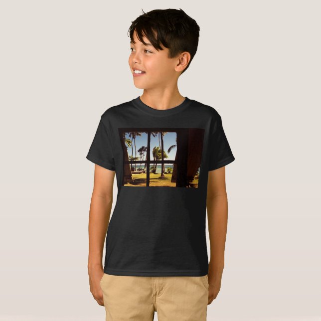 Tropical Fiji Beach Scene bccna T Shirt (Hel framsida)