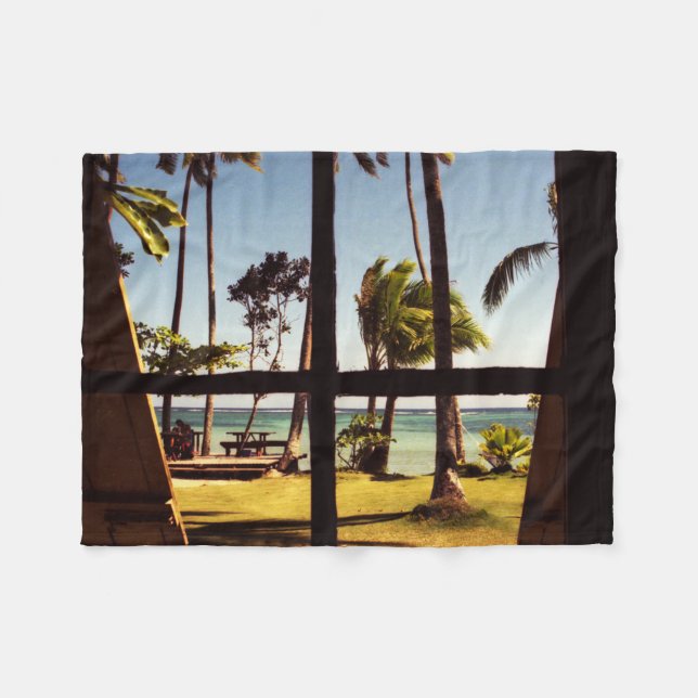 Tropical Fiji Beach Scene fbcna Fleecefilt (Framsidan (Horisontell))