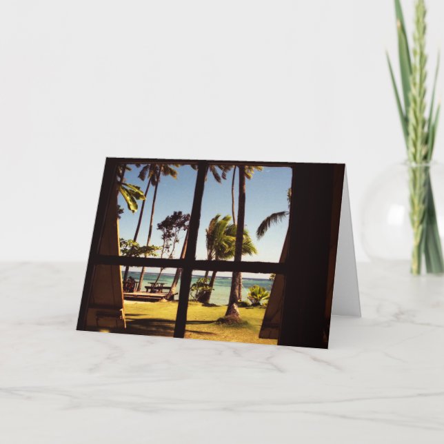 Tropical Fiji Beach Scene Gccna Kort (Framsida)