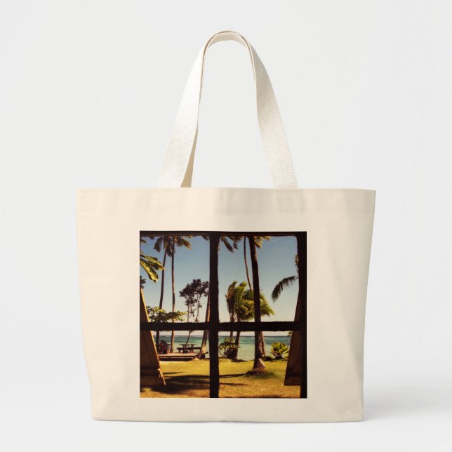 Tropical Fiji Beach Scene jtcna Jumbo Tygkasse (Framsidan)