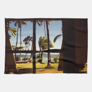 Tropical Fiji Beach Scene ktcna Kökshandduk