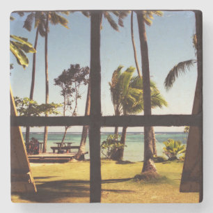 Tropical Fiji Beach Scene kusterna Stenunderlägg