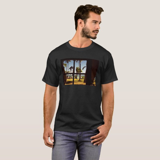 Tropical Fiji Beach Scene mccna T Shirt (Hel framsida)