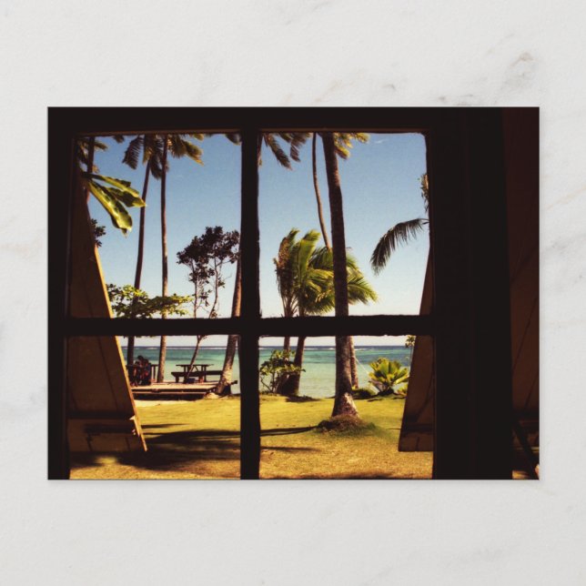 Tropical Fiji Beach Scene pccna Vykort (Framsida)