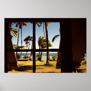 Tropical Fiji Beach Scene Wapcn Poster