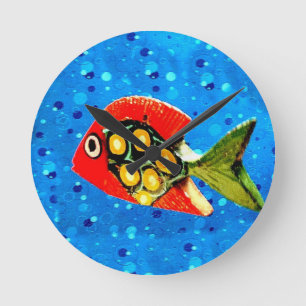 Tropical Fish Clock Rund Klocka