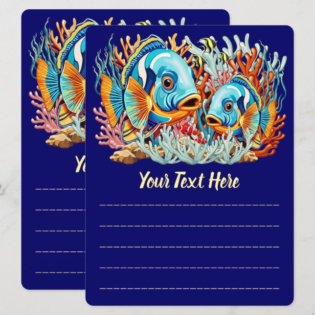Tropical Fish Colorful Summer Vibes Meny (Fram/baksida)