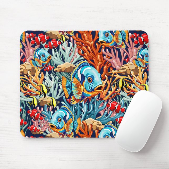 Tropical Fish Colorful Summer Vibes Musmatta (Med mus)