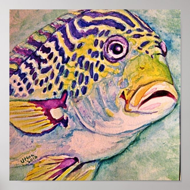 tropical fish watercolor poster (Framsidan)