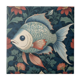 Tropical Fish William Morris stil Marine Kakelplatta