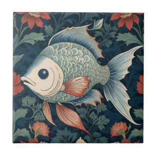 Tropical Fish William Morris stil Marine Kakelplatta