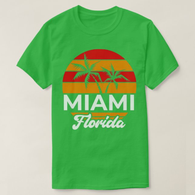 Tropical FL Summer Retro Miami Älskare Florida T Shirt (Design framsida)