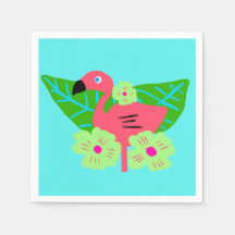 Tropical Flamingo and Flowers