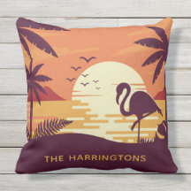 Tropical Flamingo anpassade namn kastkuddar