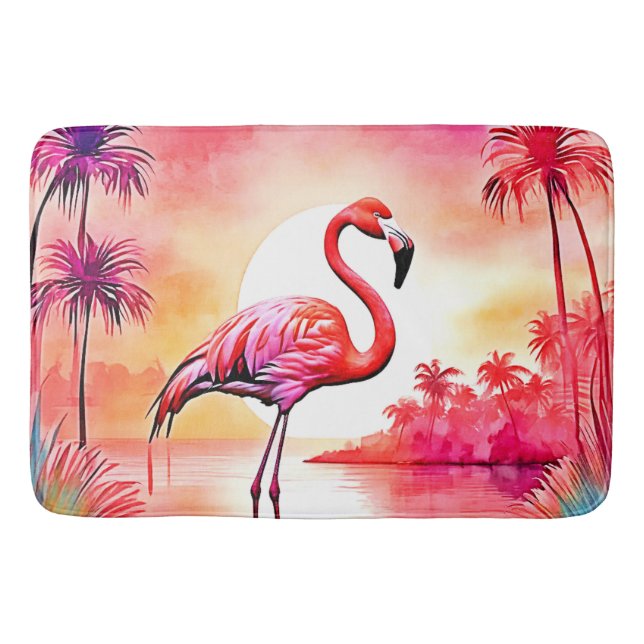 Tropical Flamingo Art Badrumsmatta (Framsidan)