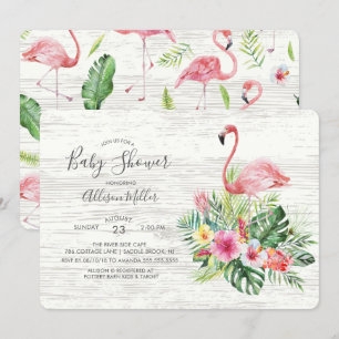 Tropical Flamingo Baby dusch-inbjudan Inbjudningar