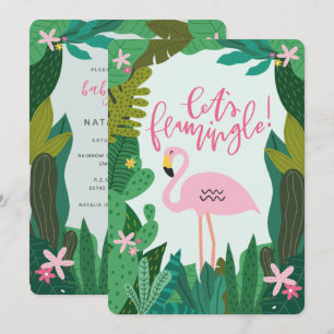 TROPICAL FLAMINGO BABY SHOWER-INBJUDAN INBJUDNINGAR