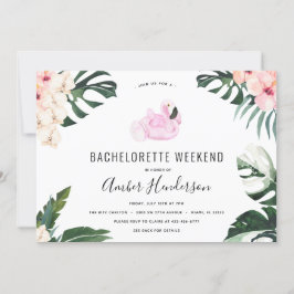 Tropical Flamingo Bachelorette Itinerary Inbjudningar