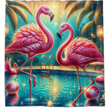 "Tropical Flamingo Bassäng Party - Vibrant Retro A