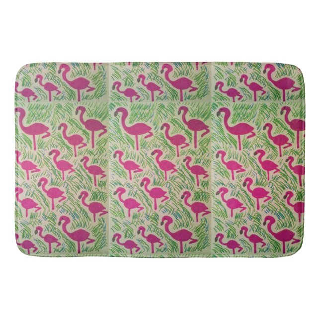 Tropical Flamingo Bath Mat Badrumsmatta (Framsidan)