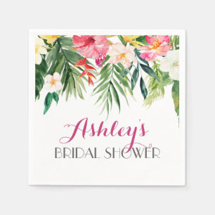 Tropical Flamingo Benice Blommigt Napkins gult Pappersservett