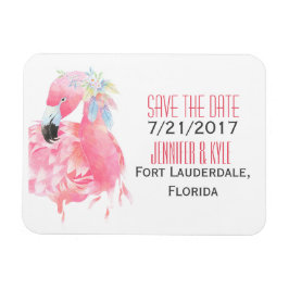 Tropical Flamingo Bröllop spara datum Magnet