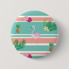 Tropical Flamingo Button Badge Knapp