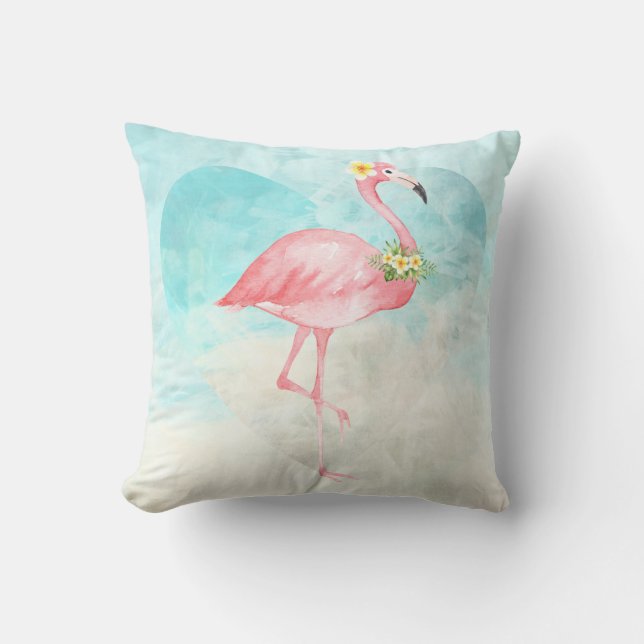 Tropical Flamingo Dekorativ kudde (Framsida)