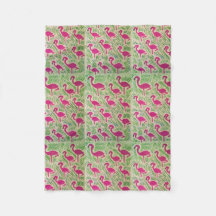 Tropical Flamingo Fleece Blanket